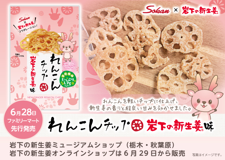 画像：れんこんチップ 岩下の新生姜味
